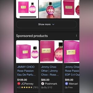 Jimmy Choo New 3.3 oz Rose Passion Fragrance in Pink